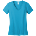 Bright Turquoise front - District Women's Perfect Weight V-Neck Tee
