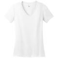 Bright White front - District Women's Perfect Weight V-Neck Tee