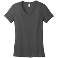 Charcoal front - District Women's Perfect Weight V-Neck Tee