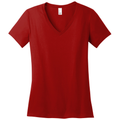 Classic Red front - District Women's Perfect Weight V-Neck Tee