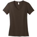 Espresso front - District Women's Perfect Weight V-Neck Tee