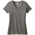 Heathered Charcoal front - District Women's Perfect Weight V-Neck Tee