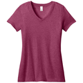 Heathered Loganberry front - District Women's Perfect Weight V-Neck Tee