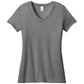 Heathered Nickel front - District Women's Perfect Weight V-Neck Tee