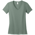 Laurel Green front - District Women's Perfect Weight V-Neck Tee