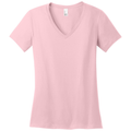 Light Pink front - District Women's Perfect Weight V-Neck Tee