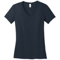 New Navy front - District Women's Perfect Weight V-Neck Tee