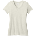 Oatmeal Heather front - District Women's Perfect Weight V-Neck Tee
