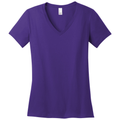 Purple front - District Women's Perfect Weight V-Neck Tee