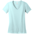 Seaglass Blue front - District Women's Perfect Weight V-Neck Tee