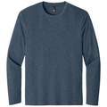 Heathered Navy back - District Perfect Weight Long Sleeve Tee