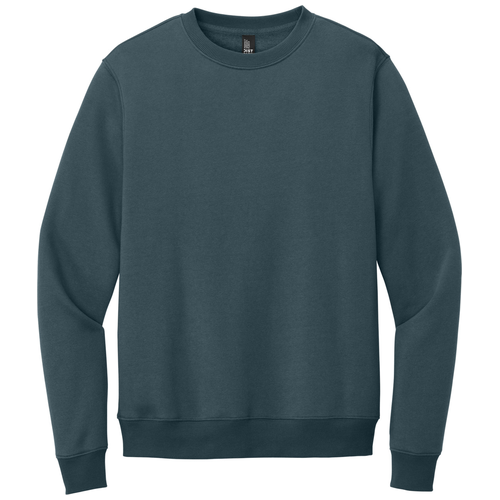 Deep Steel Blue front - District Perfect Weight Fleece Crew