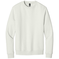 White Onyx front - District Perfect Weight Fleece Crew