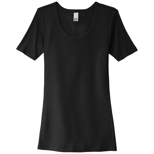 Black front - District Women's V.I.T.Rib Scoop Neck Tee