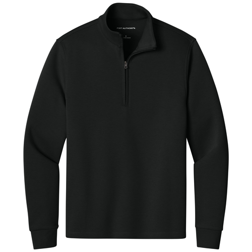 Deep Black front - Port Authority Wearever Signature Double Pique 1/4-Zip