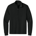 Deep Black front - Port Authority Wearever Signature Double Pique 1/4-Zip