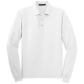 White front - Port Authority Silk Touch Long Sleeve Polo