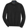Deep Black/ Charcoal Heather front - Port Authority Interlock 1/4-Zip