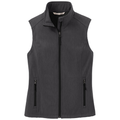 Black Charcoal Heather front - Port Authority Women's Core Soft Shell Vest