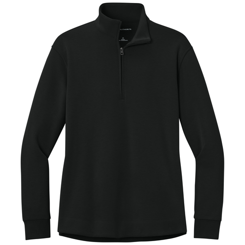 Deep Black front - Port Authority Women's Wearever Signature Double Pique 1/4-Zip