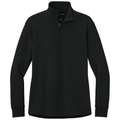 Deep Black front - Port Authority Women's Wearever Signature Double Pique 1/4-Zip