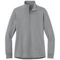 Gusty Grey front - Port Authority Women's Wearever Signature Double Pique 1/4-Zip