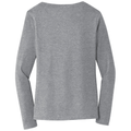 Athletic Heather back - Port & Co Women's Long Sleeve Fan Favorite V-Neck Tee