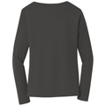 Charcoal back - Port & Co Women's Long Sleeve Fan Favorite V-Neck Tee