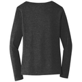 Dark Heather Grey back - Port & Co Women's Long Sleeve Fan Favorite V-Neck Tee