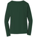 Forest Green back - Port & Co Women's Long Sleeve Fan Favorite V-Neck Tee