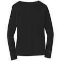 Jet Black back - Port & Co Women's Long Sleeve Fan Favorite V-Neck Tee