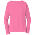New Pink back - Port & Co Women's Long Sleeve Fan Favorite V-Neck Tee