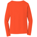 Orange back - Port & Co Women's Long Sleeve Fan Favorite V-Neck Tee