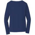 Team Navy back - Port & Co Women's Long Sleeve Fan Favorite V-Neck Tee