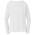 White back - Port & Co Women's Long Sleeve Fan Favorite V-Neck Tee