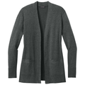 Charcoal Heather front - Port Authority Women's Easy Care Open-Front Cardigan Sweater