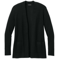 Deep Black front - Port Authority Women's Easy Care Open-Front Cardigan Sweater