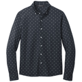 Navy Geo Diamond front - Mercer+Mettle Stretch Jersey Long Sleeve Shirt
