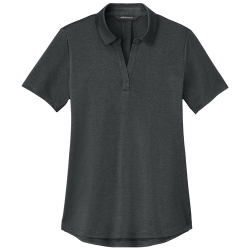 Anchor Grey Heather front - Mercer+Mettle Women's Recharge Jersey Polo