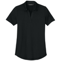 Deep Black front - Mercer+Mettle Women's Recharge Jersey Polo