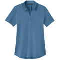 Harbor Blue Heather front - Mercer+Mettle Women's Recharge Jersey Polo