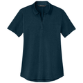 Insignia Blue Heather front - Mercer+Mettle Women's Recharge Jersey Polo