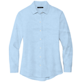 Air Blue End On End front - Mercer+Mettle Women's Long Sleeve Stretch Woven Shirt