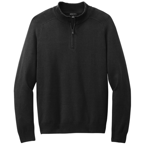 Deep Black front - Mercer+Mettle 1/4-Zip Sweater