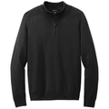 Deep Black front - Mercer+Mettle 1/4-Zip Sweater
