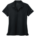 Black front - Nike Women's Dri-FIT Micro Pique 2.0 Polo