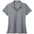 Cool Grey front - Nike Women's Dri-FIT Micro Pique 2.0 Polo