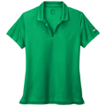 Lucid Green front - Nike Women's Dri-FIT Micro Pique 2.0 Polo