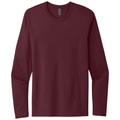 Maroon front - Next Level Apparel Cotton Long Sleeve Tee