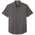 Dark Heather Grey front - OGIO Gravitate Full-Button Polo